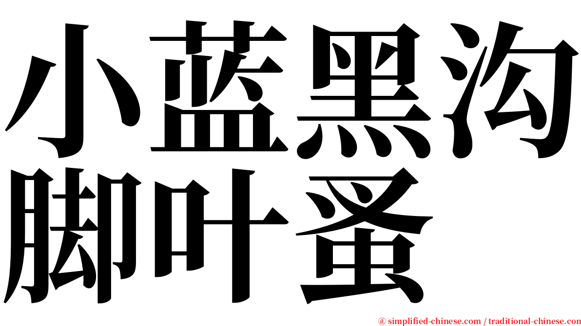 小蓝黑沟脚叶蚤 serif font