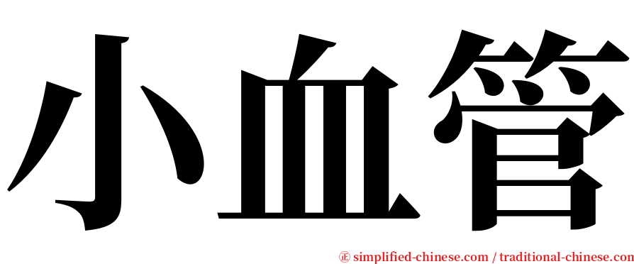 小血管 serif font