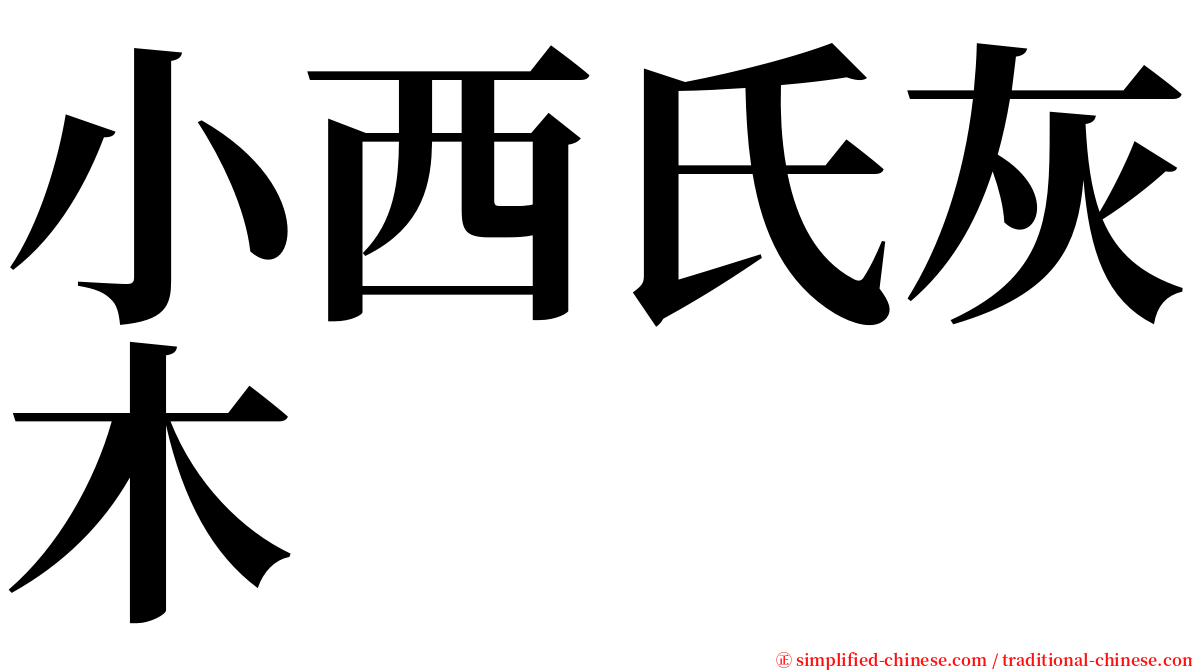 小西氏灰木 serif font