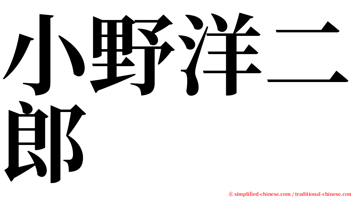 小野洋二郎 serif font