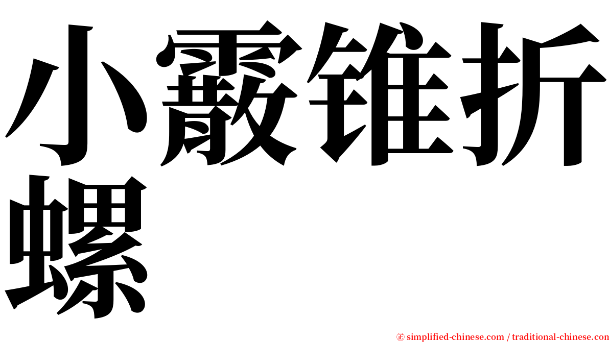 小霰锥折螺 serif font