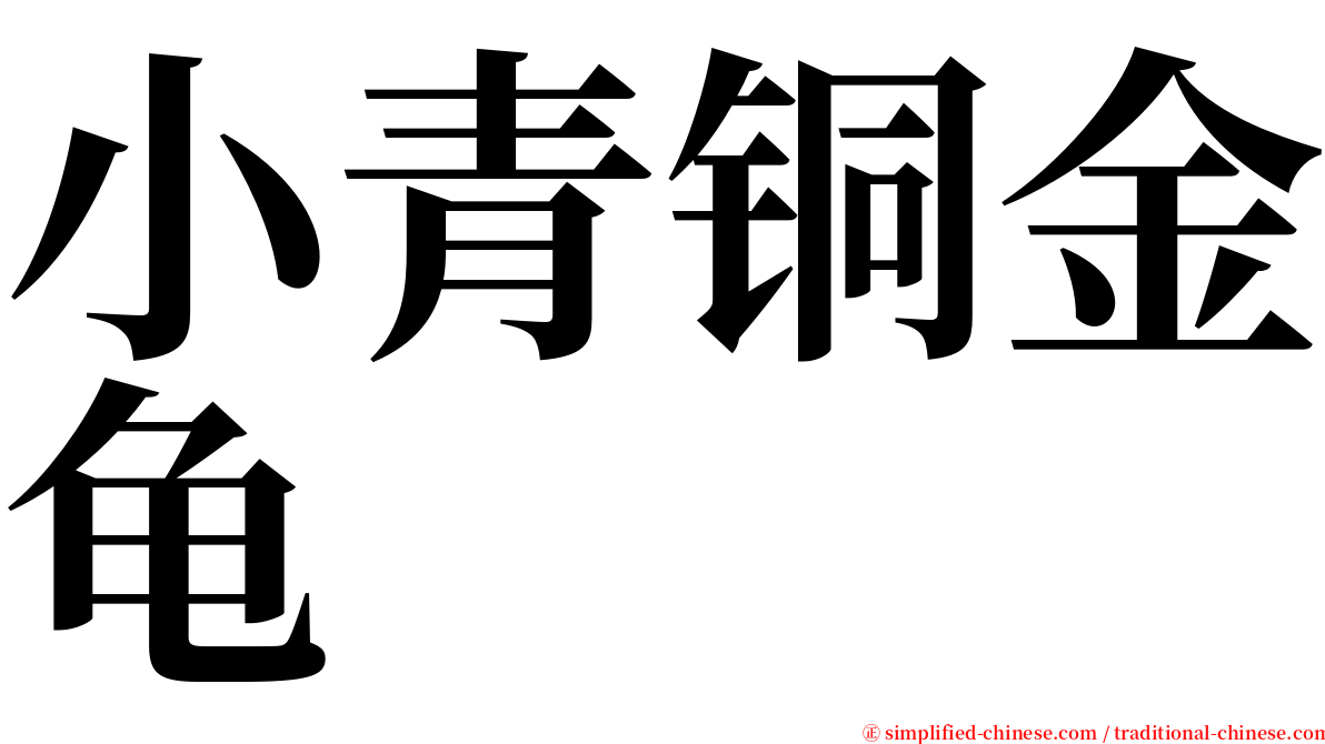 小青铜金龟 serif font