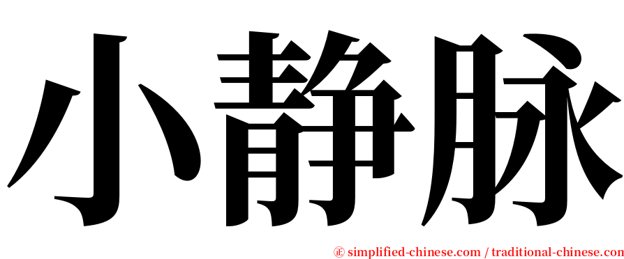 小静脉 serif font