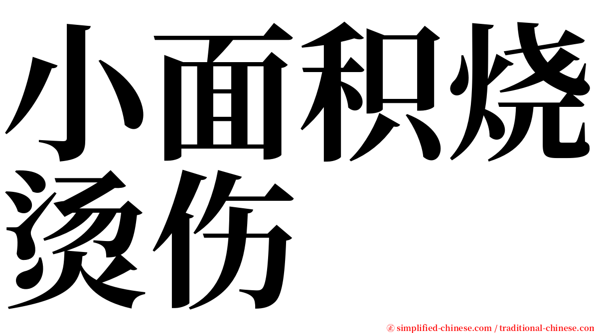 小面积烧烫伤 serif font