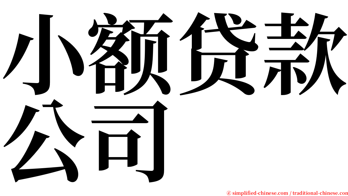 小额贷款公司 serif font