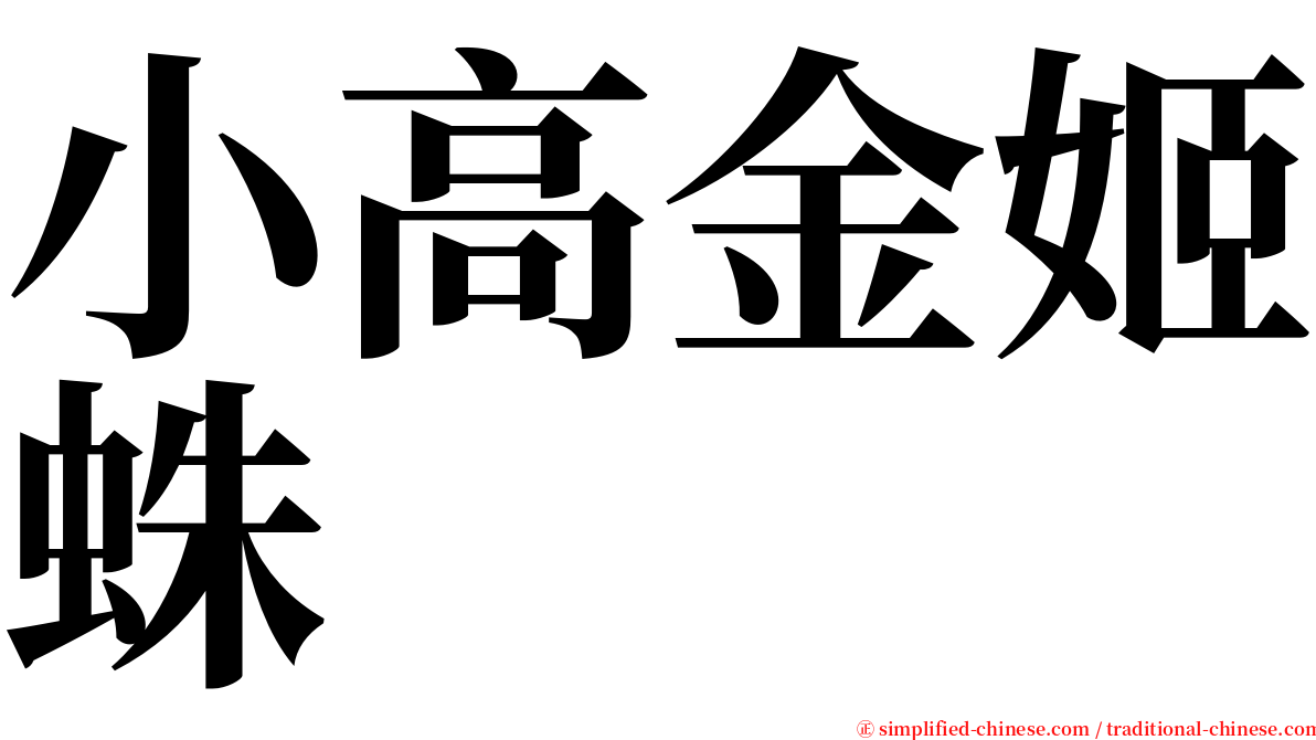 小高金姬蛛 serif font