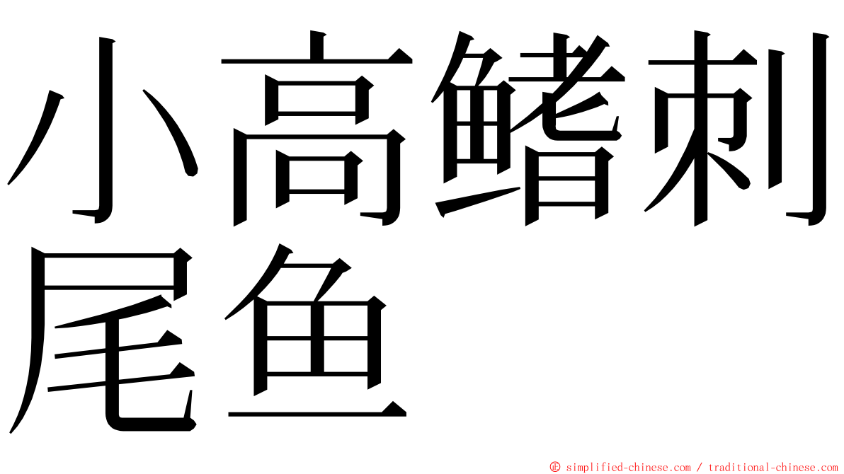 小高鳍刺尾鱼 ming font