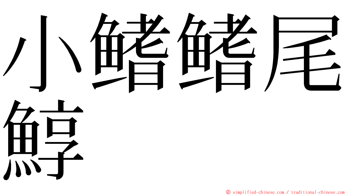 小鳍鳍尾鯙 ming font