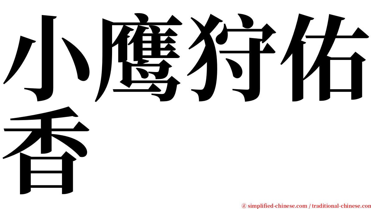 小鹰狩佑香 serif font