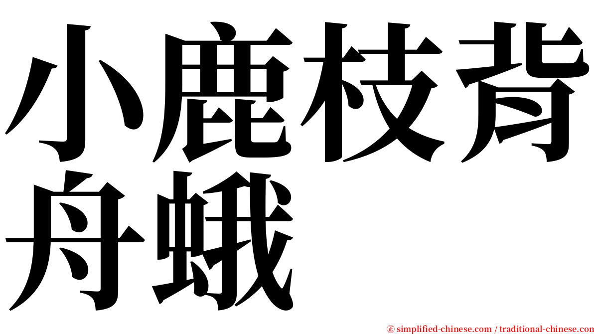 小鹿枝背舟蛾 serif font