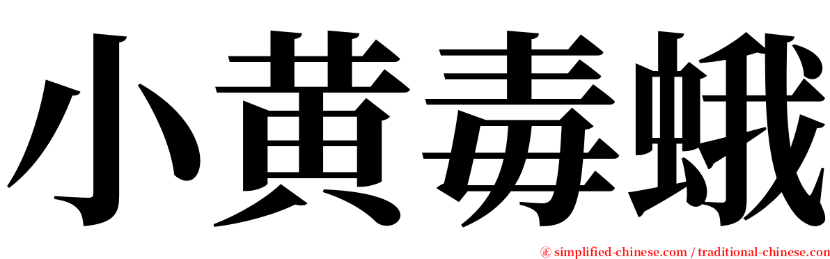 小黄毒蛾 serif font