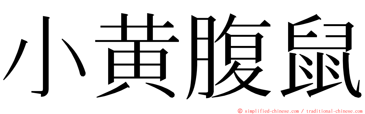 小黄腹鼠 ming font