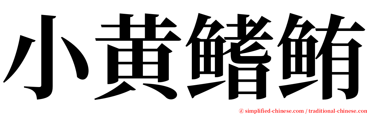 小黄鳍鲔 serif font