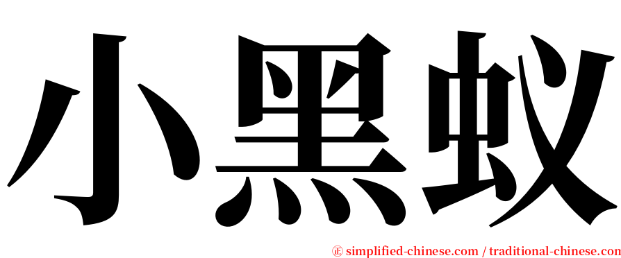 小黑蚁 serif font