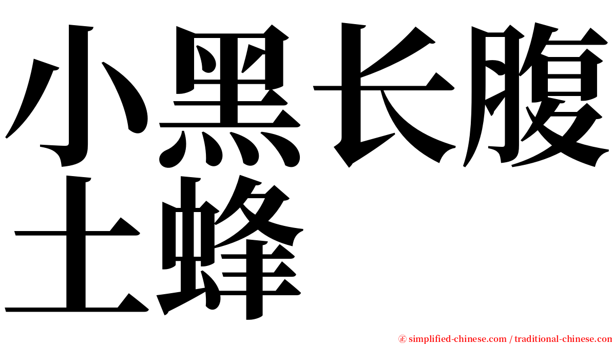 小黑长腹土蜂 serif font