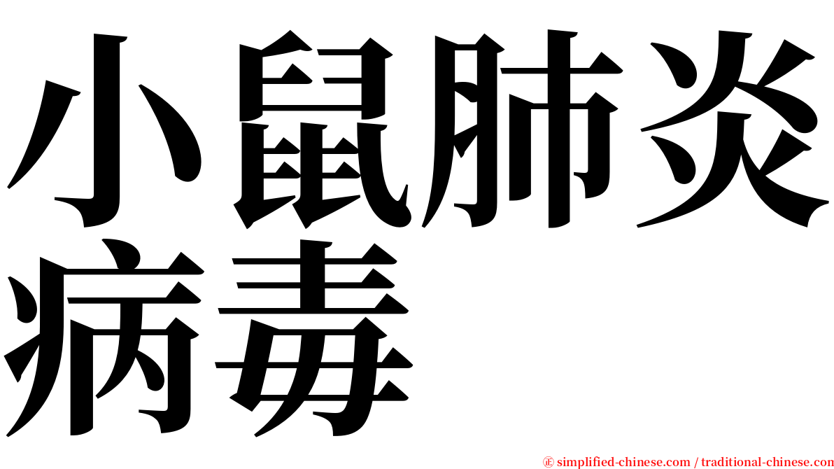 小鼠肺炎病毒 serif font