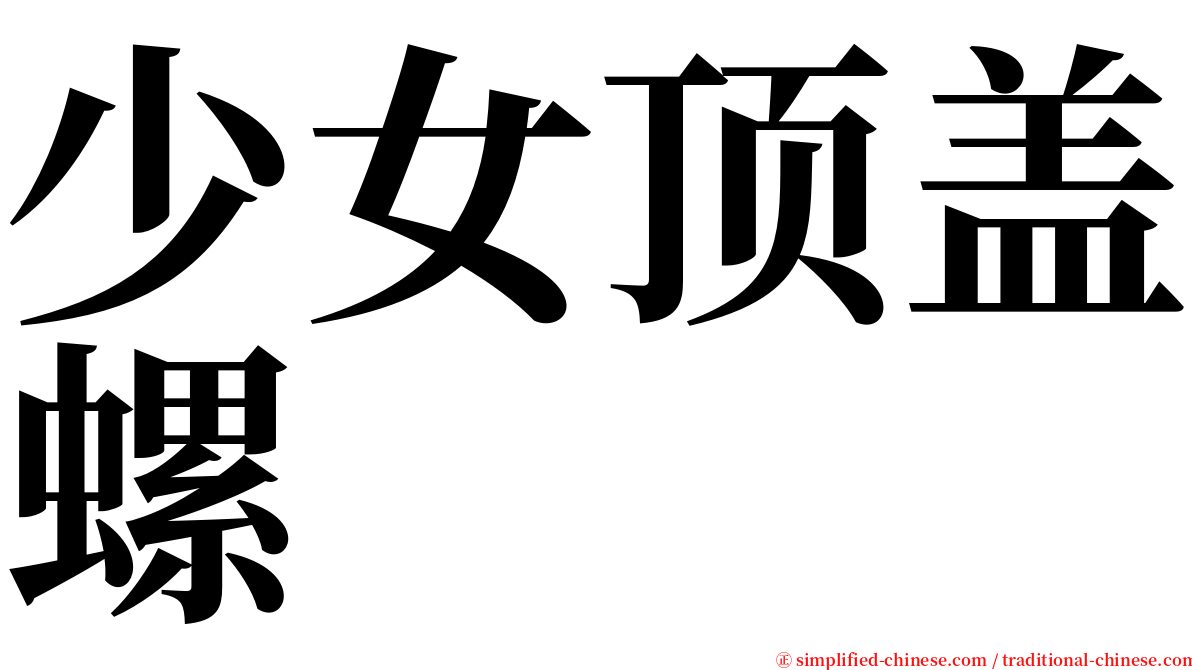 少女顶盖螺 serif font