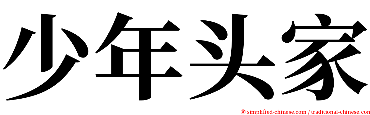 少年头家 serif font