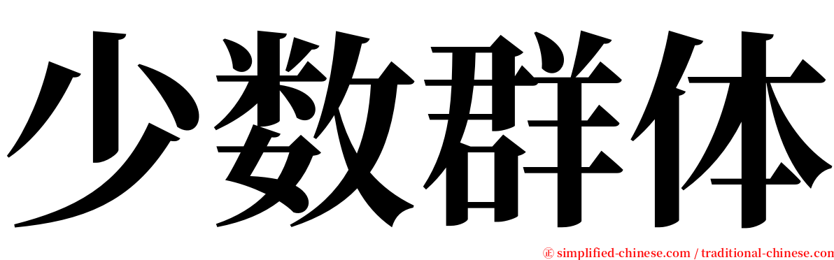 少数群体 serif font