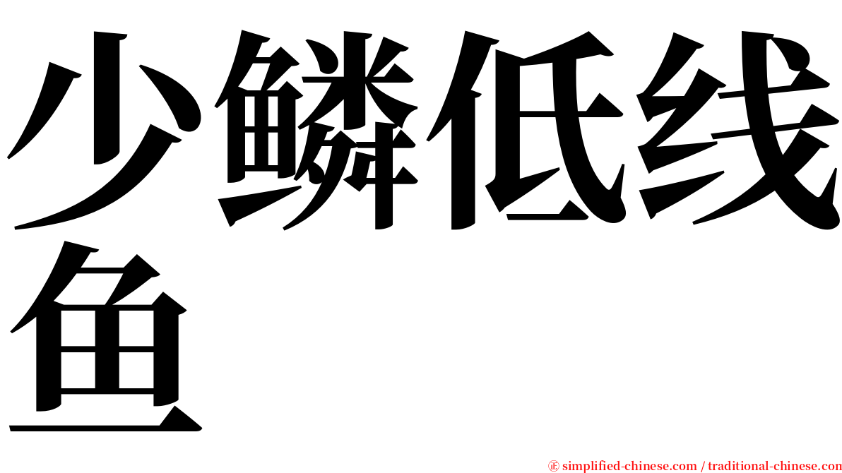 少鳞低线鱼 serif font