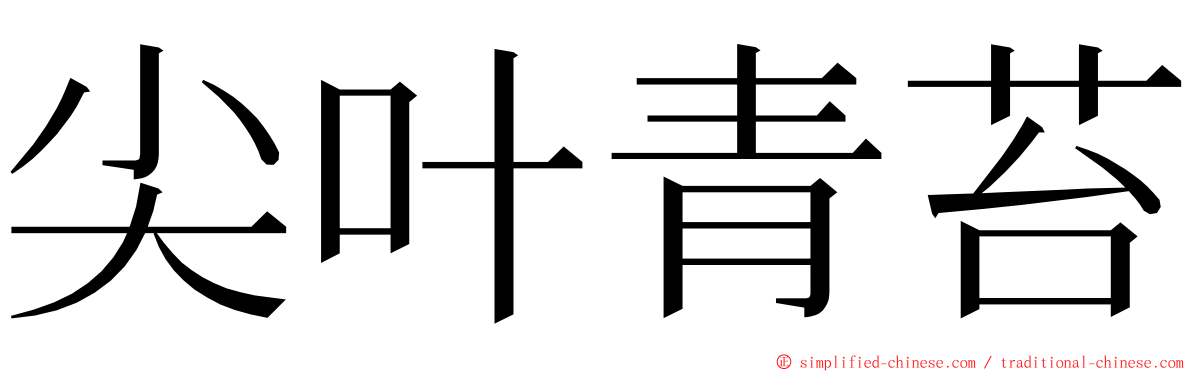 尖叶青苔 ming font