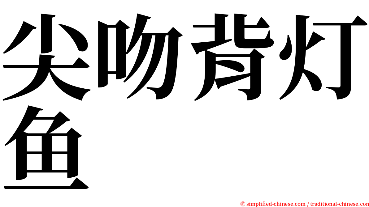 尖吻背灯鱼 serif font