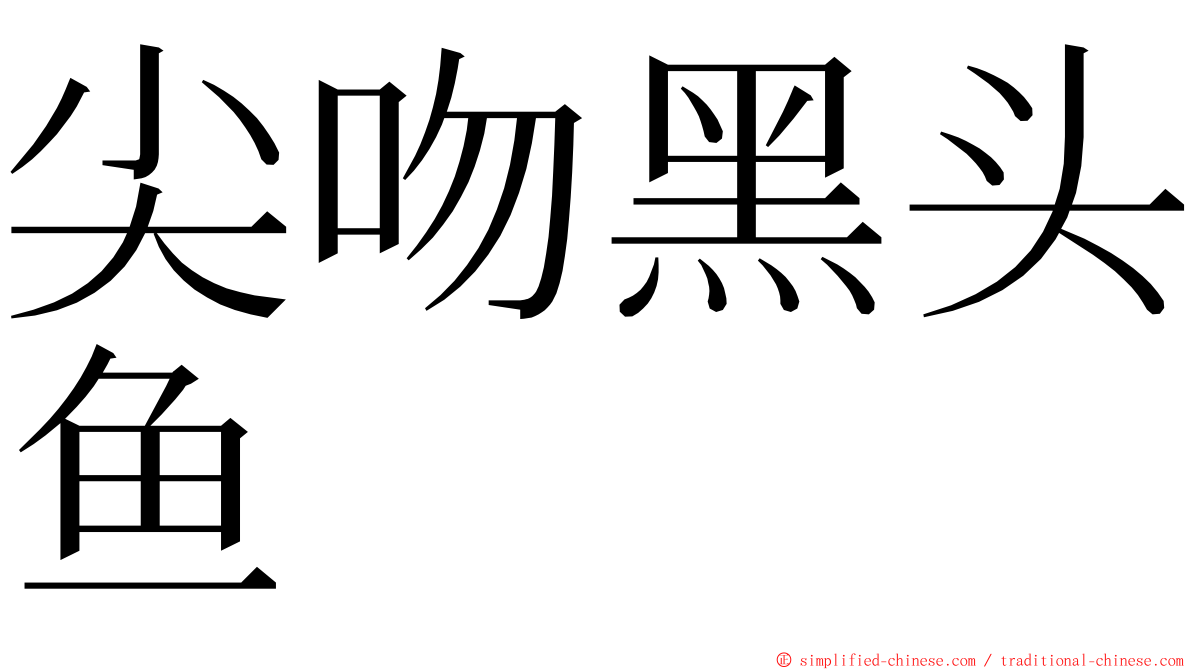 尖吻黑头鱼 ming font