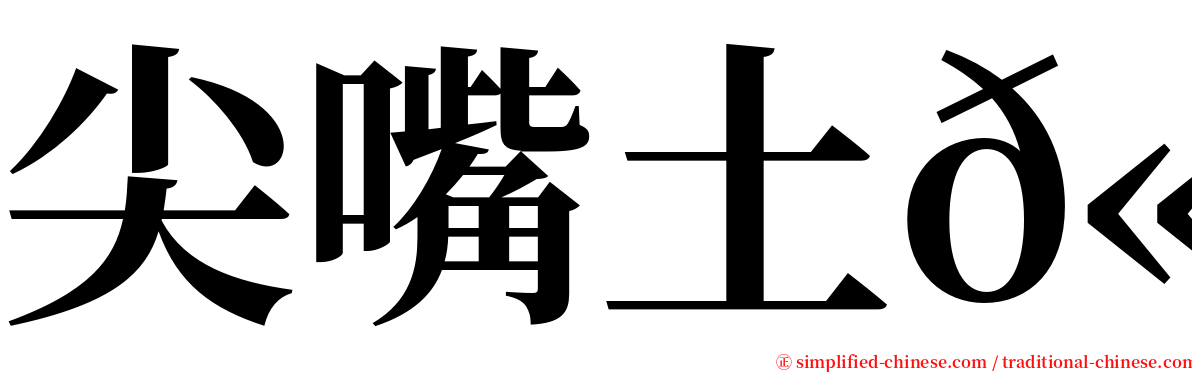 尖嘴土𫚉 serif font