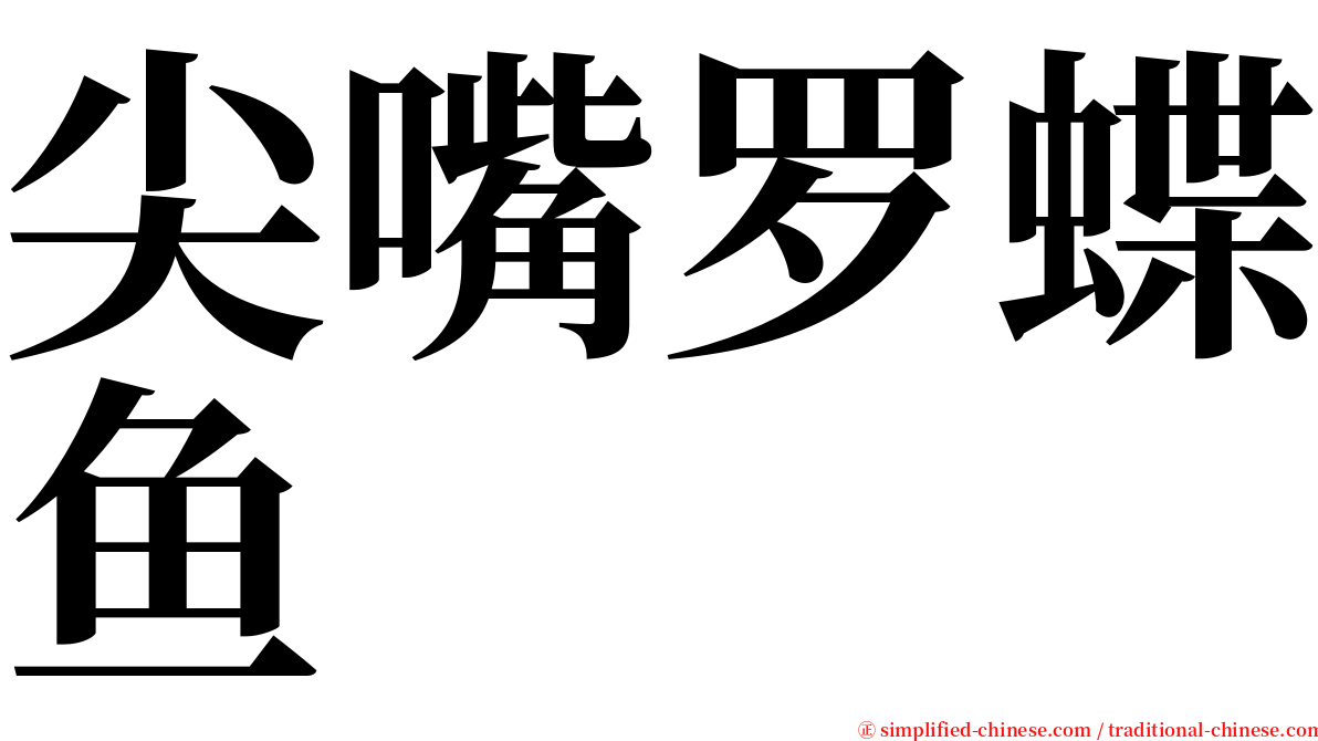 尖嘴罗蝶鱼 serif font