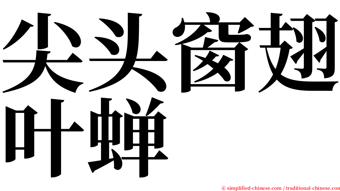 尖头窗翅叶蝉 serif font