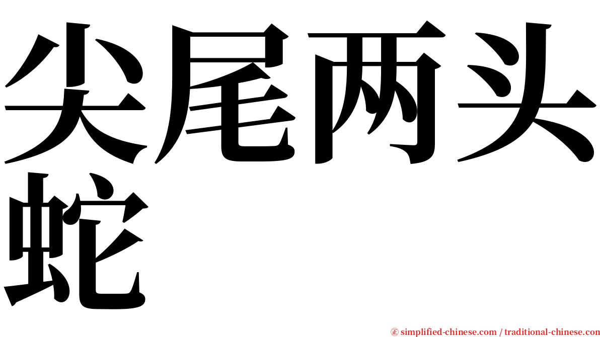 尖尾两头蛇 serif font