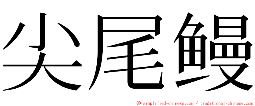 尖尾鳗 ming font