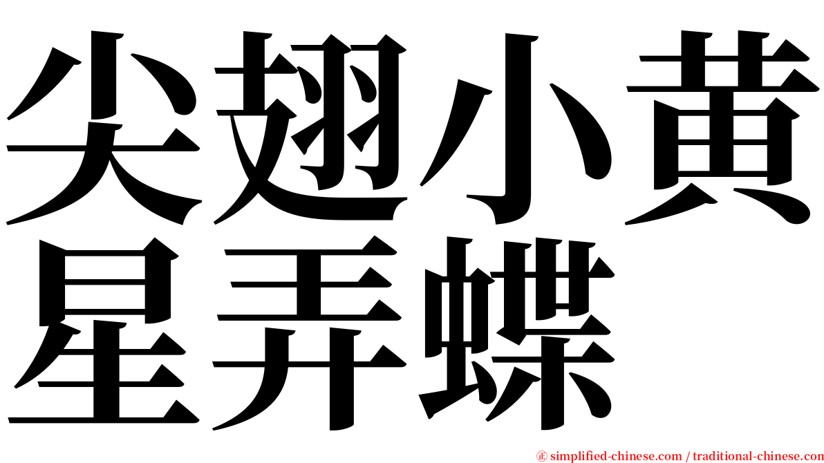 尖翅小黄星弄蝶 serif font