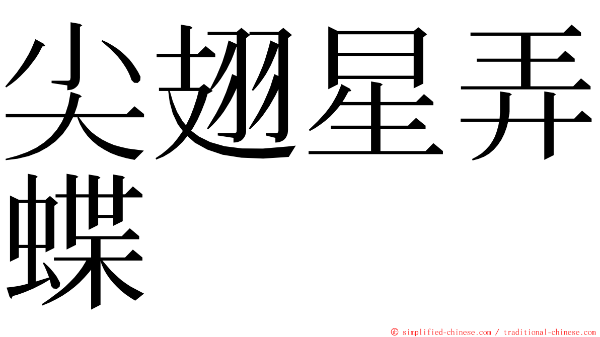 尖翅星弄蝶 ming font