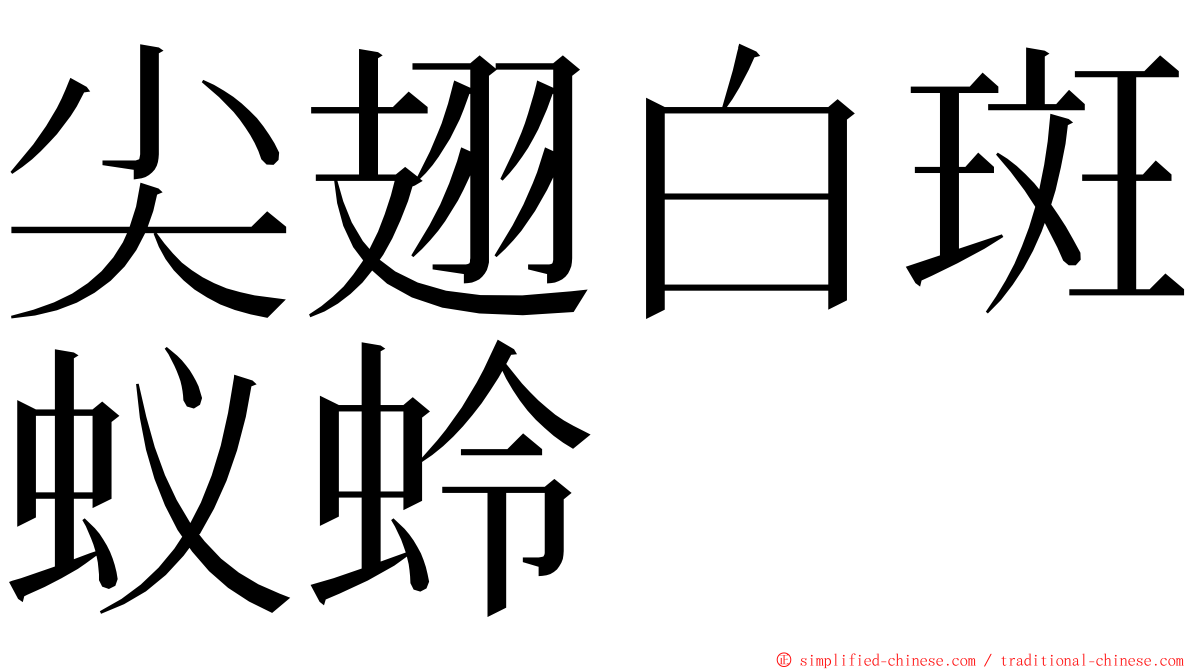 尖翅白斑蚁蛉 ming font