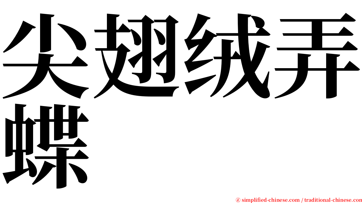 尖翅绒弄蝶 serif font