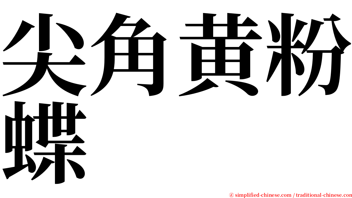 尖角黄粉蝶 serif font