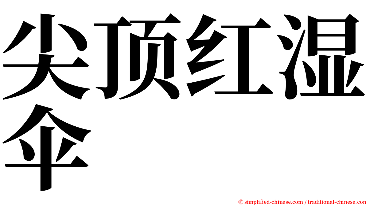 尖顶红湿伞 serif font