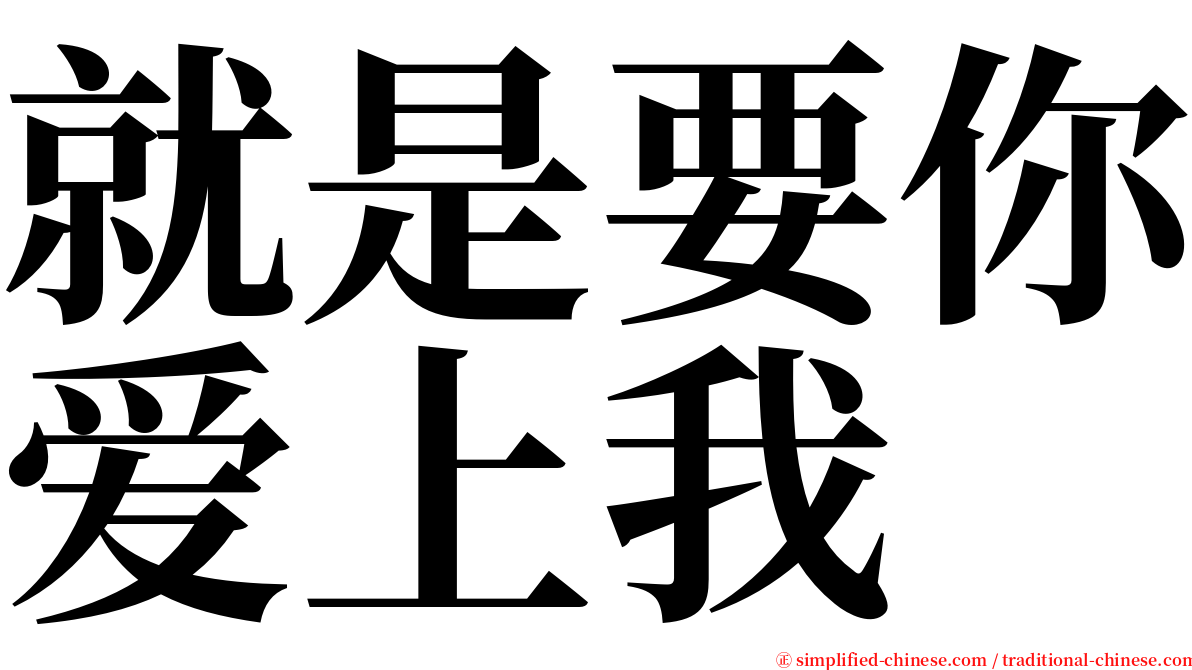 就是要你爱上我 serif font