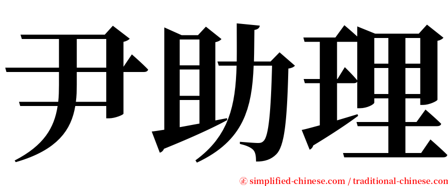 尹助理 serif font