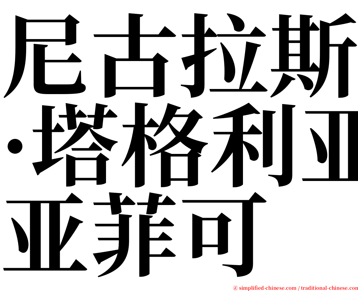 尼古拉斯·塔格利亚菲可 serif font