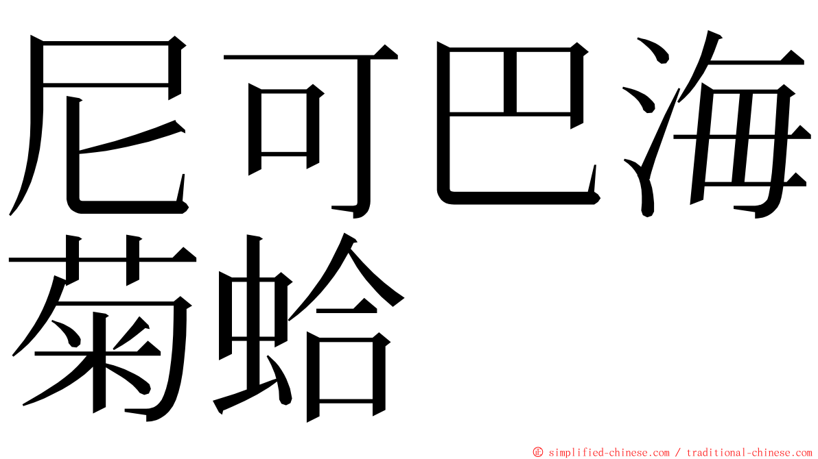 尼可巴海菊蛤 ming font