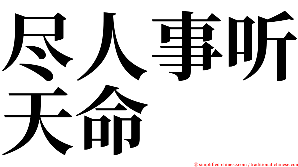 尽人事听天命 serif font