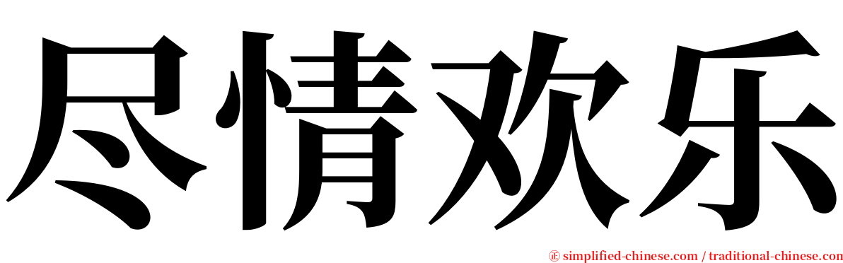 尽情欢乐 serif font