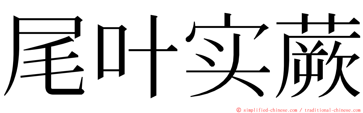 尾叶实蕨 ming font