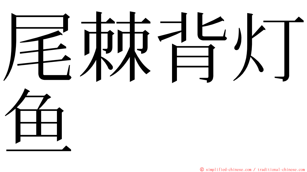 尾棘背灯鱼 ming font