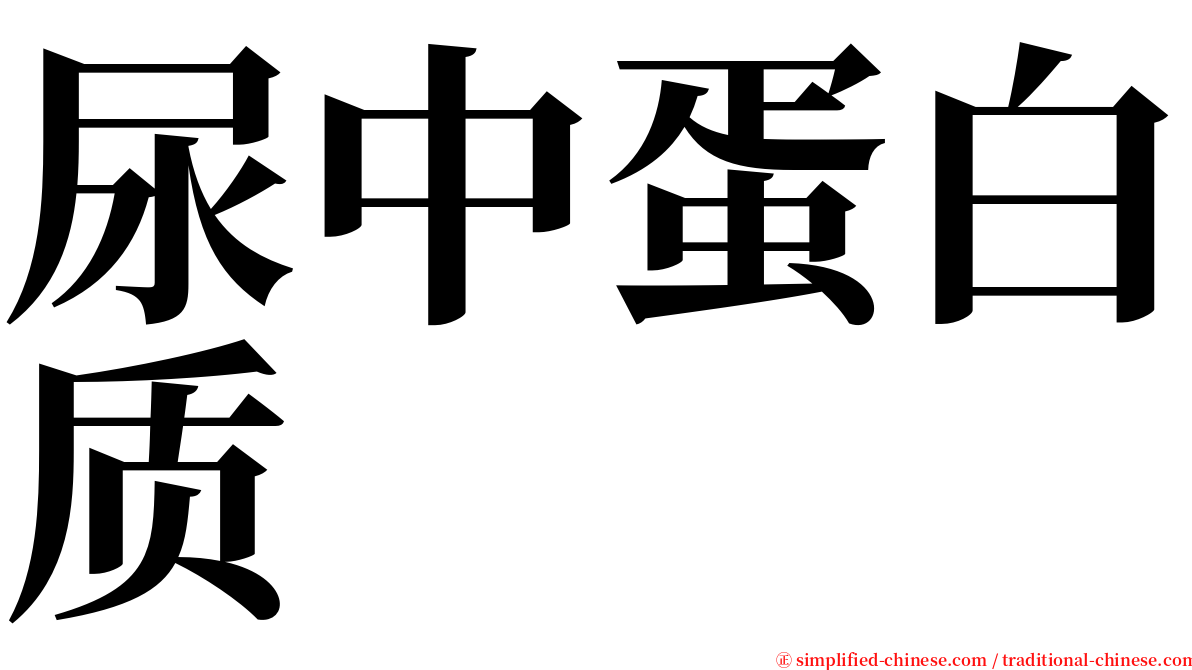 尿中蛋白质 serif font