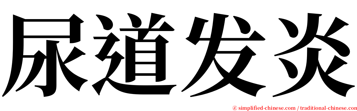 尿道发炎 serif font