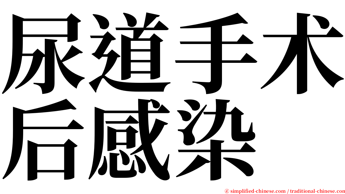 尿道手术后感染 serif font