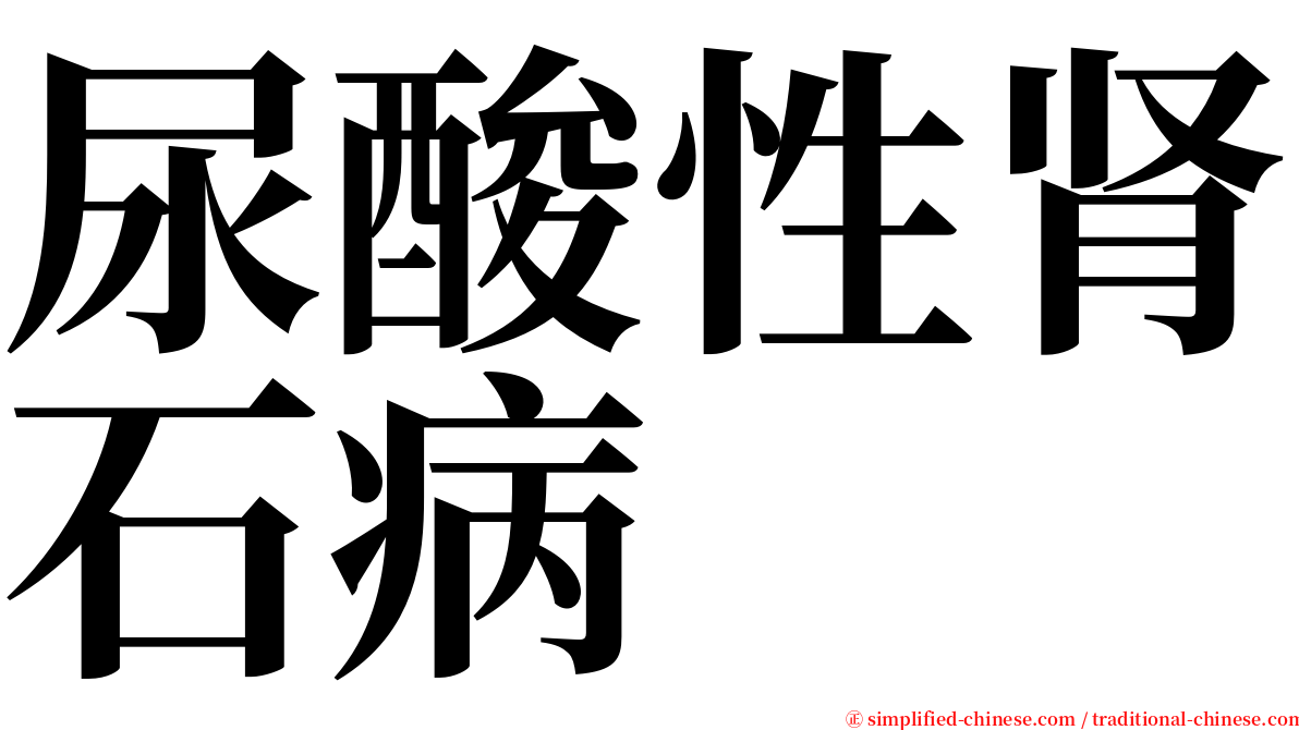 尿酸性肾石病 serif font